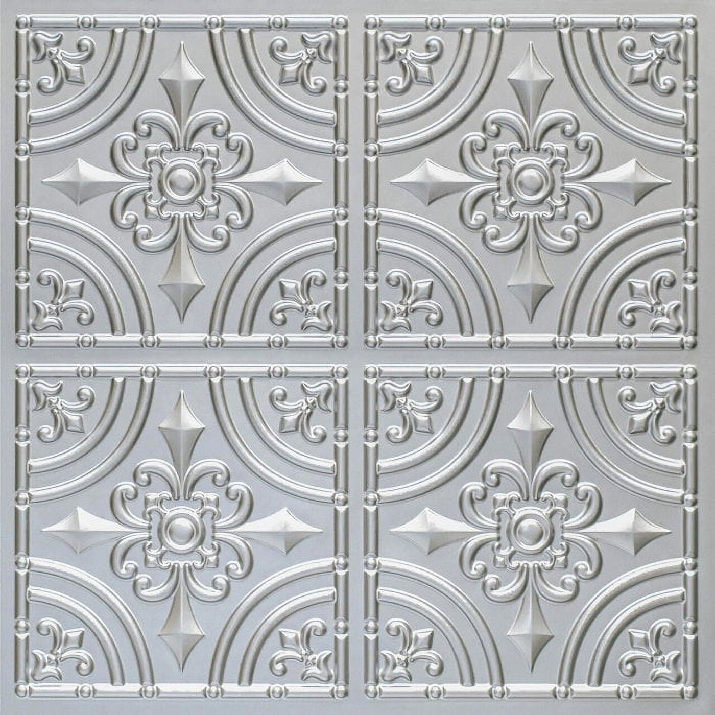 Silver 24" x 24" PVC Glue-Up Ceiling Tile