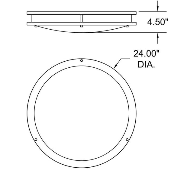 20510LEDD-BS-ACR 24 in. 35W Solero III LED Flush Mount, Brushed Steel