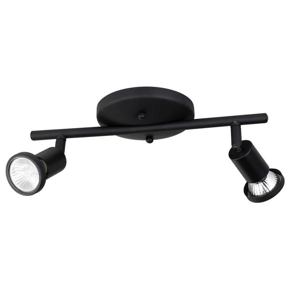 Tremendo Black Steel 2-Light Adjustable Track Light
