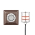 thumbnail image 1 of 2052-30BS-WAC Lighting-12V 4W 1 LED Sqaure Indicator Light with Honeycomb Louver-2.75 Inches Wide by 3.13 Inches High-Brass Finish, 1 of 2