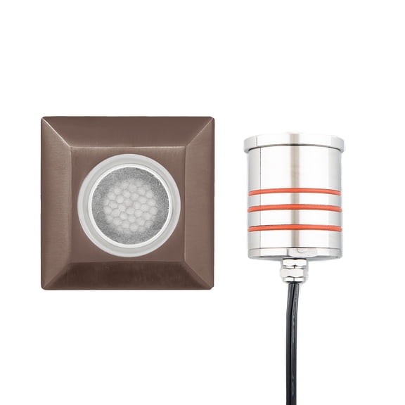 2052-30BS-WAC Lighting-12V 4W 1 LED Sqaure Indicator Light with Honeycomb Louver-2.75 Inches Wide by 3.13 Inches High-Brass Finish