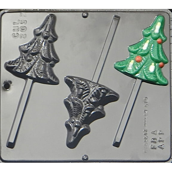 2052 Christmas Decorative Tree Lollipop Chocolate Candy Mold