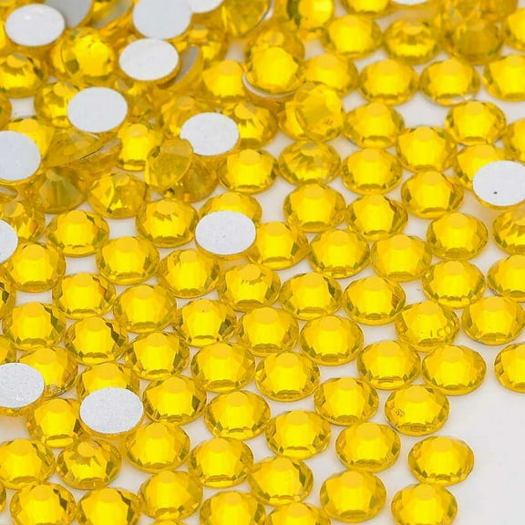 2058 14 Cut Citrine Glass Crystal Flat Back Non Hotfix Rhinestones SS40 (144 pieces)