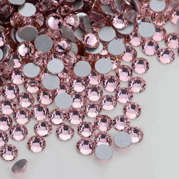 2058 14 Cut Light Pink Glass Crystal Flat Back Non Hotfix Rhinestones SS12 Bulk (1440 pieces per Bulk)