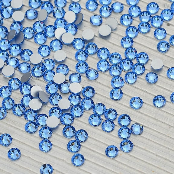 2058 14 Cut Light Sapphire Glass Crystal Flat Back Non Hotfix Rhinestones SS20 1 Bulk (1440 pieces per Bulk)