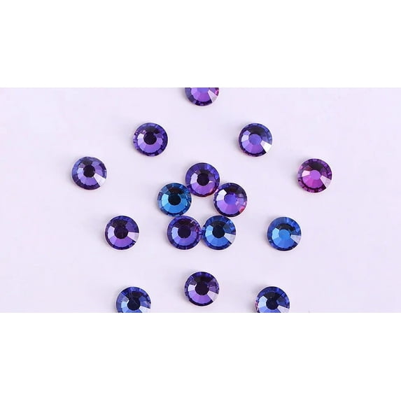 2058 14 Cut Purple Majesty Glass Crystal Flat Back Non Hotfix Rhinestones SS12 1 Bulk (1440 pieces per Bulk)