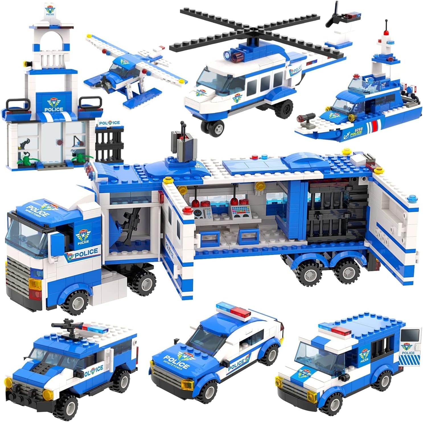 2058 Pieces City Police Building Blocks Set, Mobile Command Truck Building  Toys Set, Birthday Gifts for Boys Girls, STEM Toys for Kids Adult Age 6+