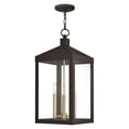 thumbnail image 1 of Livex Lighting Nyack 3 Light Outdoor Hanging Lantern in Bronze, 1 of 9