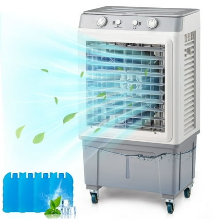 2353CFM Portable Swamp Cooler, 3-IN-1 Evaporative Air Cooler for 322sq.ft, Cooling Fan for Bedroom Home, 7.9 GAL AC Fan W/Dust Filter, 4 Ice Packs, 3 Wind Modes