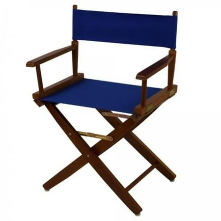 206-04-032-13 18 in. Extra-Wide Premium Directors Chair, Oak Frame with Royal Blue Color Cover