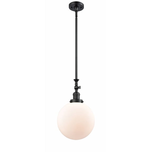 206-BK-G201-10-LED-Innovations Lighting-X-Large Beacon-3.5W 1 LED Mini Pendant in Industrial Style-10 Inches Wide by 16 Inches High   Matte Black