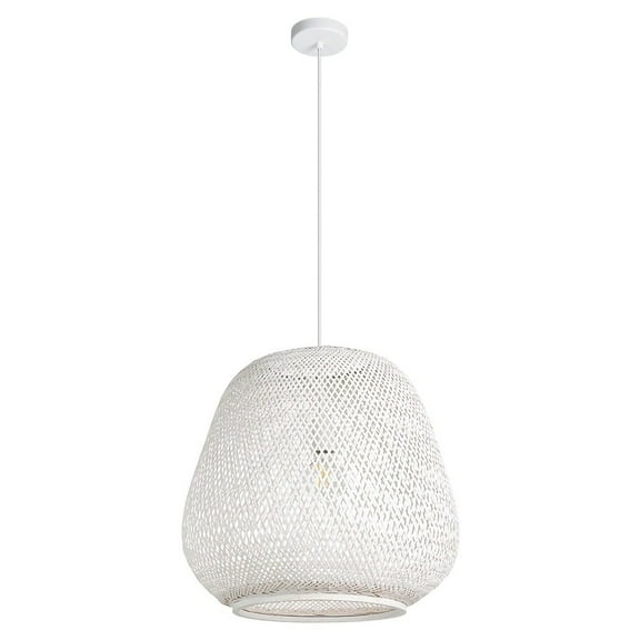 206016A-Eglo Lighting-Dembleby - 1 Light Pendant-19 Inches Tall and 20 Inches Wide-White Finish