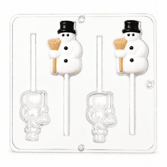 Candy Molds N More 4-Cavity Christmas Snowman Plastic Chocolate Candy Mold, (2063)