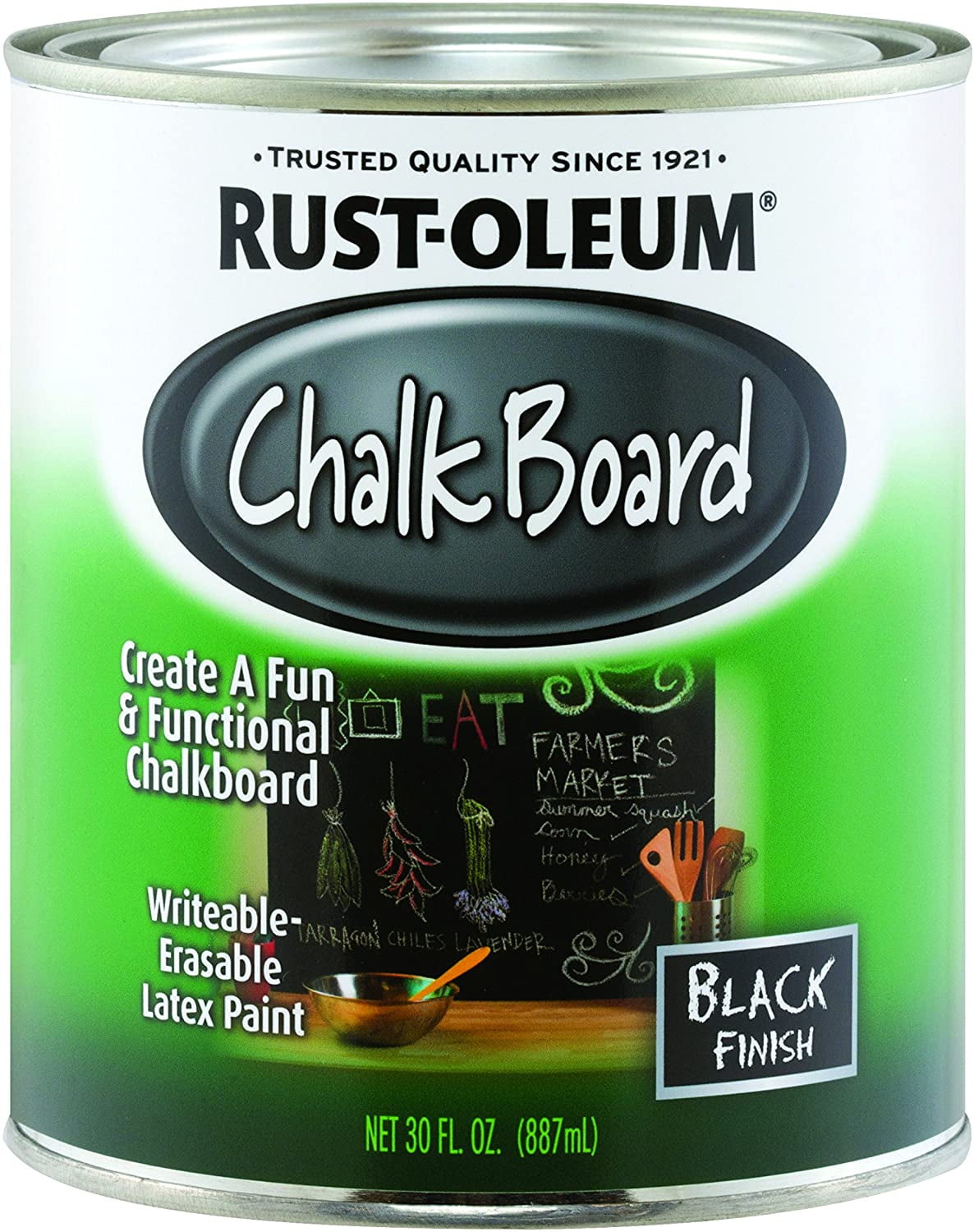 Black Chalk Board Paint - Rustoleum #206540. 30 Oz. NEW. Create A  Chalkboard!