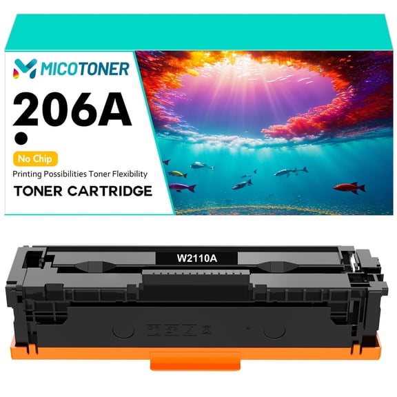 206A 206X 1-Pack Compatible Toner Cartridge without Chip for W2110A 206A Work with LaserJet Pro M255dw M282 283fdw Printer (Black,with Tools)