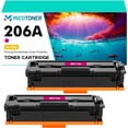 thumbnail image 1 of 206A 206X 2-Pack Compatible Toner Cartridge for 206A W2113A LaserJet Pro M255dw M255nw MFP M282nw 283fdn 283cdw Printer,NO Chip,with Tools (Magenta), 1 of 7