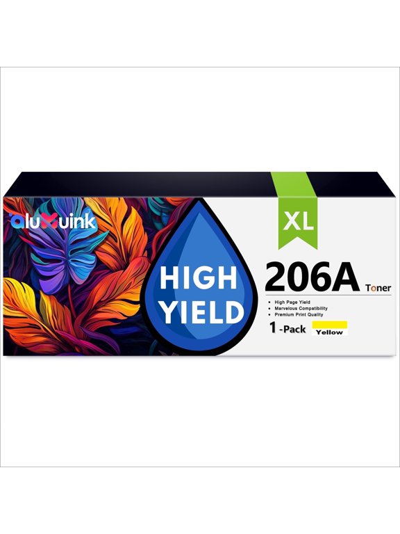 206A Toner Cartridge 1 Pack Compatible for 206A W2112A Yellow Toner Cartridges for Color Laser Pro M255; Color Laser Pro MFP M282, M283 Series Printers
