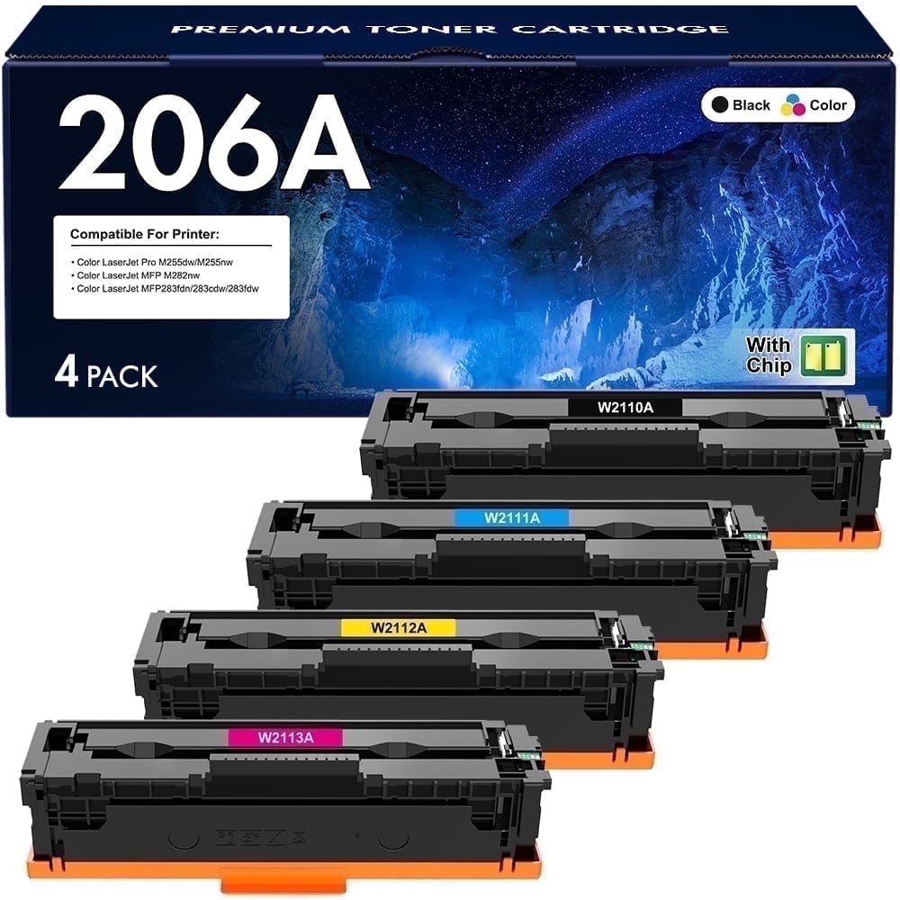 W2110A Compatible Toner 206A 206X – Black & Color For HP LaserJet Pro M255 M282 M283 Series