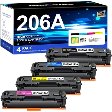 InnoInk 206A 206X Toner Set – For HP Color LaserJet Pro M255dw M283fdw M283cdw M282nw – Black, Cyan, Magenta, Yellow