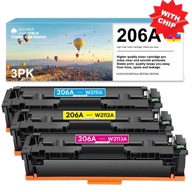 206A W2111A W2112A W2113A Toner Cartridge (With Chip) Replacement for ...