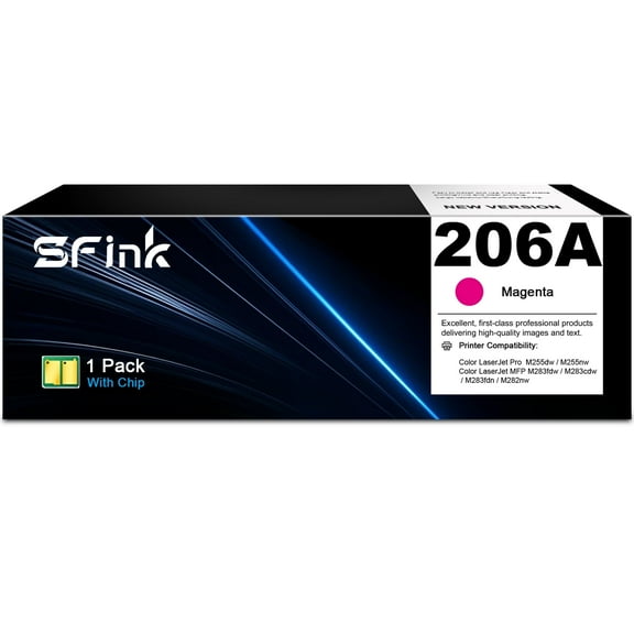 206A | W2113A MagentaToner Cartridge Ink Cartridges Compatible for HP 206A W2111A for HP Color LaserJet Pro M283fdw M283cdw M282nw M283fdn M255dw M255nw