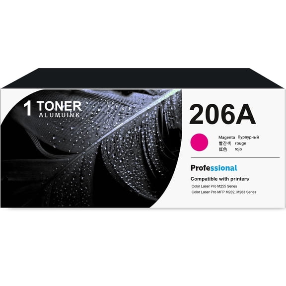 206A W2113A Toner Cartridge Magenta 1-Pack Compatible for 206A W2113A Toner Cartridges for Color Laser Pro M255; Color Laser Pro MFP M282, M283 Series Printer