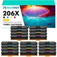 thumbnail image 1 of 206X 206A 20-Pack Compatible Toner Cartridge for HP 206X W2110X LaserJet Pro M255dw M255nw MFP M282nw 283fdn 283cdw Printer,NO Chio,with Tools (5*Black,5*Cyan,5*Magenta,5*Yellow), 1 of 7