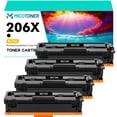 thumbnail image 1 of 206X 206A 4-Pack Compatible Toner Cartridge for 206X W2110X LaserJet Pro M255dw M255nw MFP M282nw 283fdn 283cdw Printer,NO Chio,with Tools (Black), 1 of 7