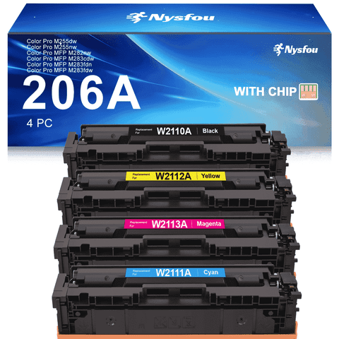 206A Toner Cartridges Compatible for HP 206A 206X for Laserjet Pro MFP M283fdw M283cdw M255dw M283fdn M282nw Printer(4 Pack)