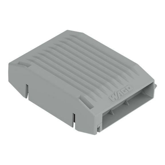 207-1333 | WAGO Gelbox for 221 and 2773 series connectors | moisture protection | IPX8-certified | 12 AWG | gray, label-free housing |