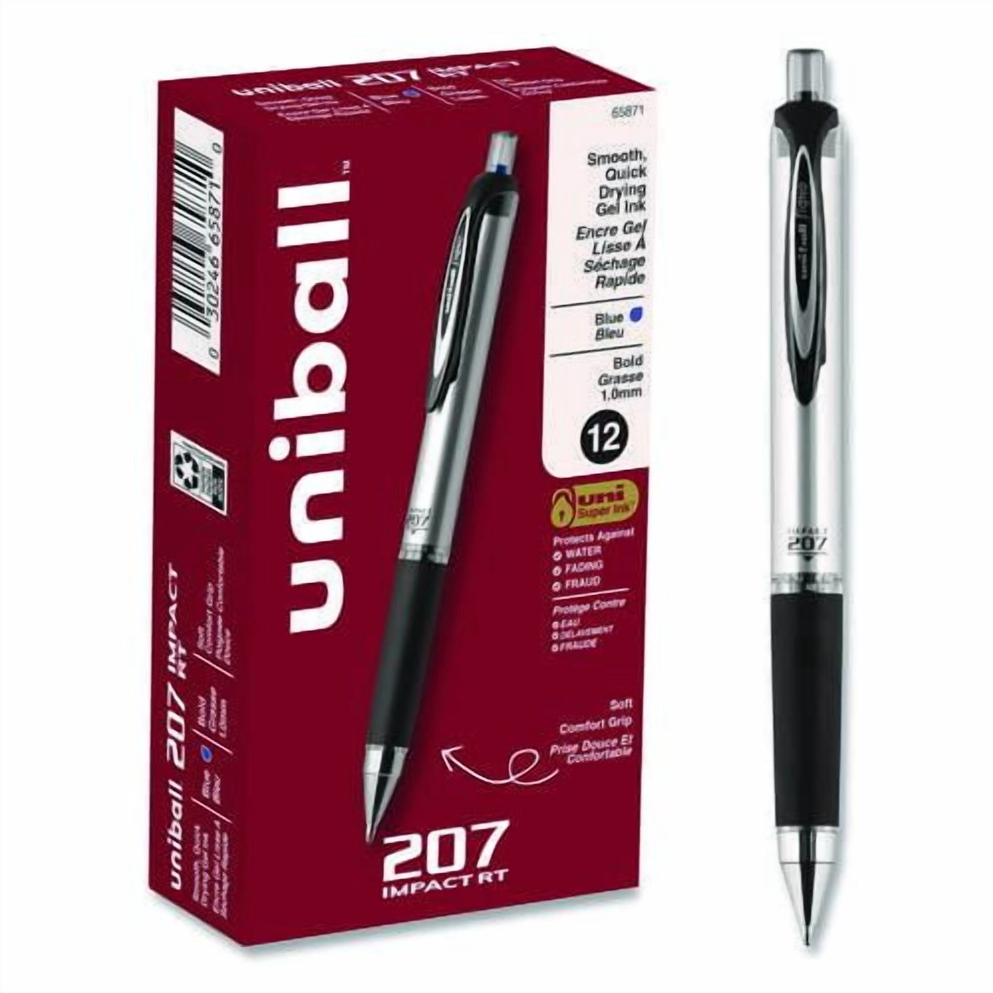 207 Impact Gel Pen, Retractable, Bold 1 Mm, Blue Ink, Black/blue Barrel | Bundle of 10