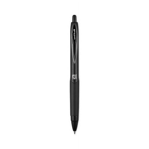 207 Plus+ Gel Pen, Retractable, Medium 0.7 mm, Black Ink, Black Barrel, Dozen | Bundle of 5 Dozen