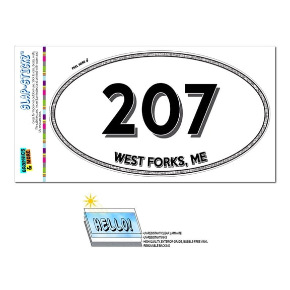 207 - West Forks, ME - Maine - Oval Area Code Sticker