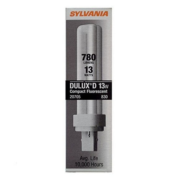 20705-3-10 Bulb PL Sylvania (10 pack) 13W CFL CF13DD/830 GX23 - 2 BASE 3000K WARM WHITE