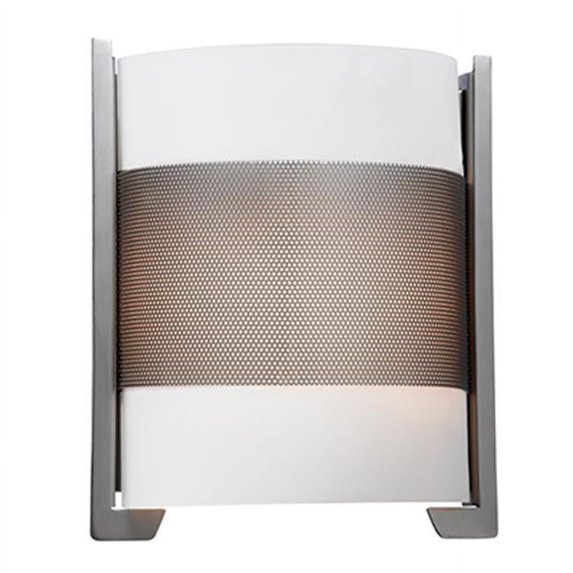 20739LEDD-BS/OPL-Access Lighting-Iron-Wall Sconce-10 Inches Wide by 11.75 Inches Tall-Brushed Steel Finish-Integrated LED Lamp Base Type