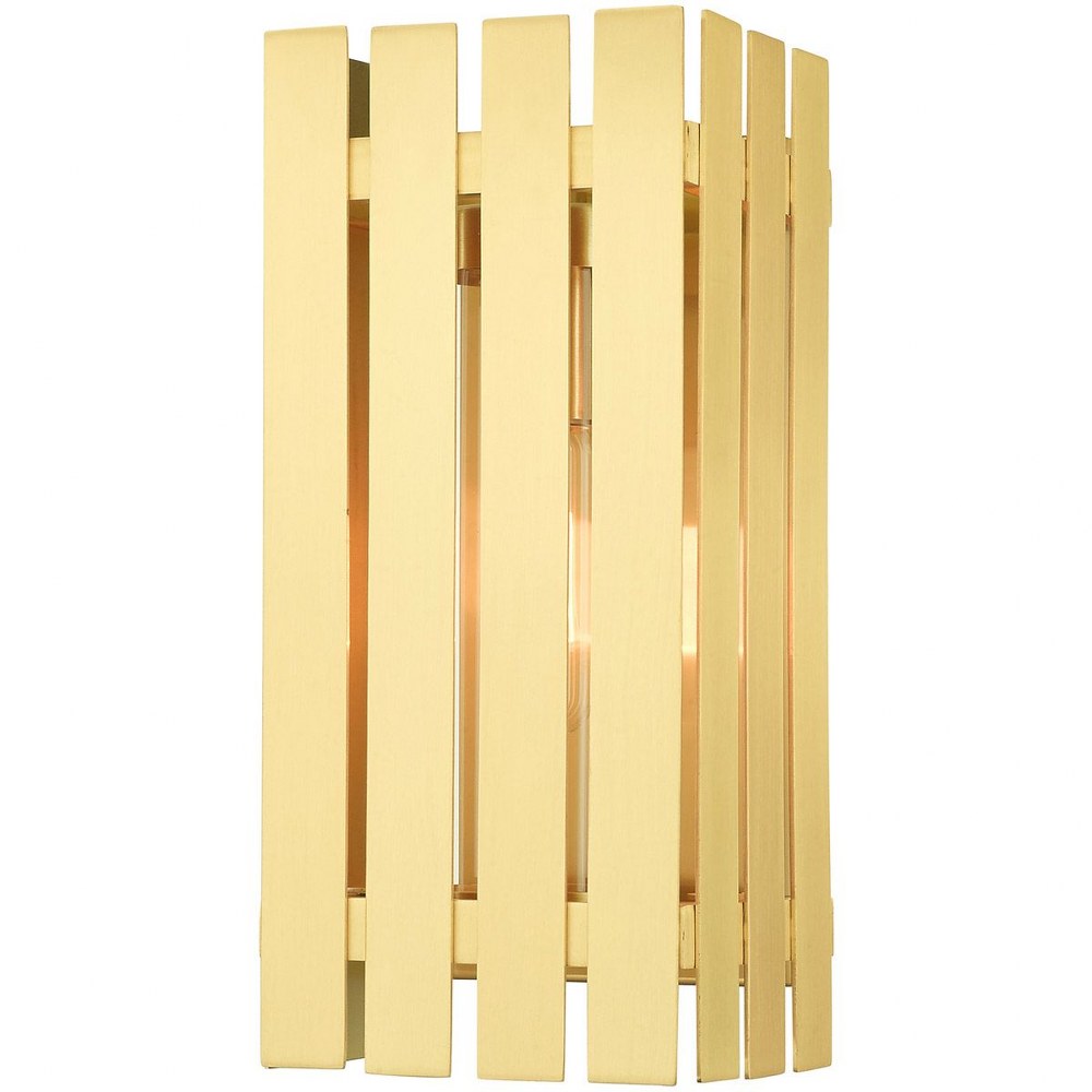 20752-12-Livex Lighting-Greenwich - 13 One Light Outdoor Wall Lantern Satin Brass Finish with Clear - image 1 of 7