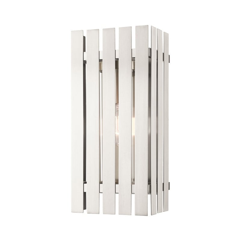 Greenwich 17" Brushed Nickel Outdoor Wall Lantern with Clear Glass
