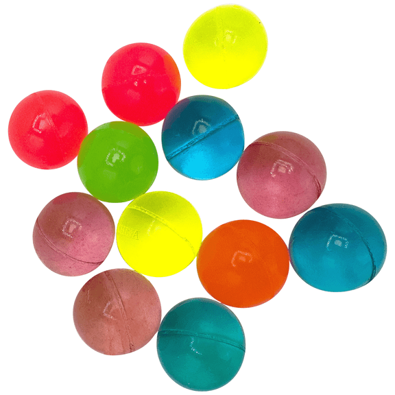 2076 Pk12 Rainbow Party Bouncers Assorted Brightly Colored Rubber Balls, Bouncy Fun