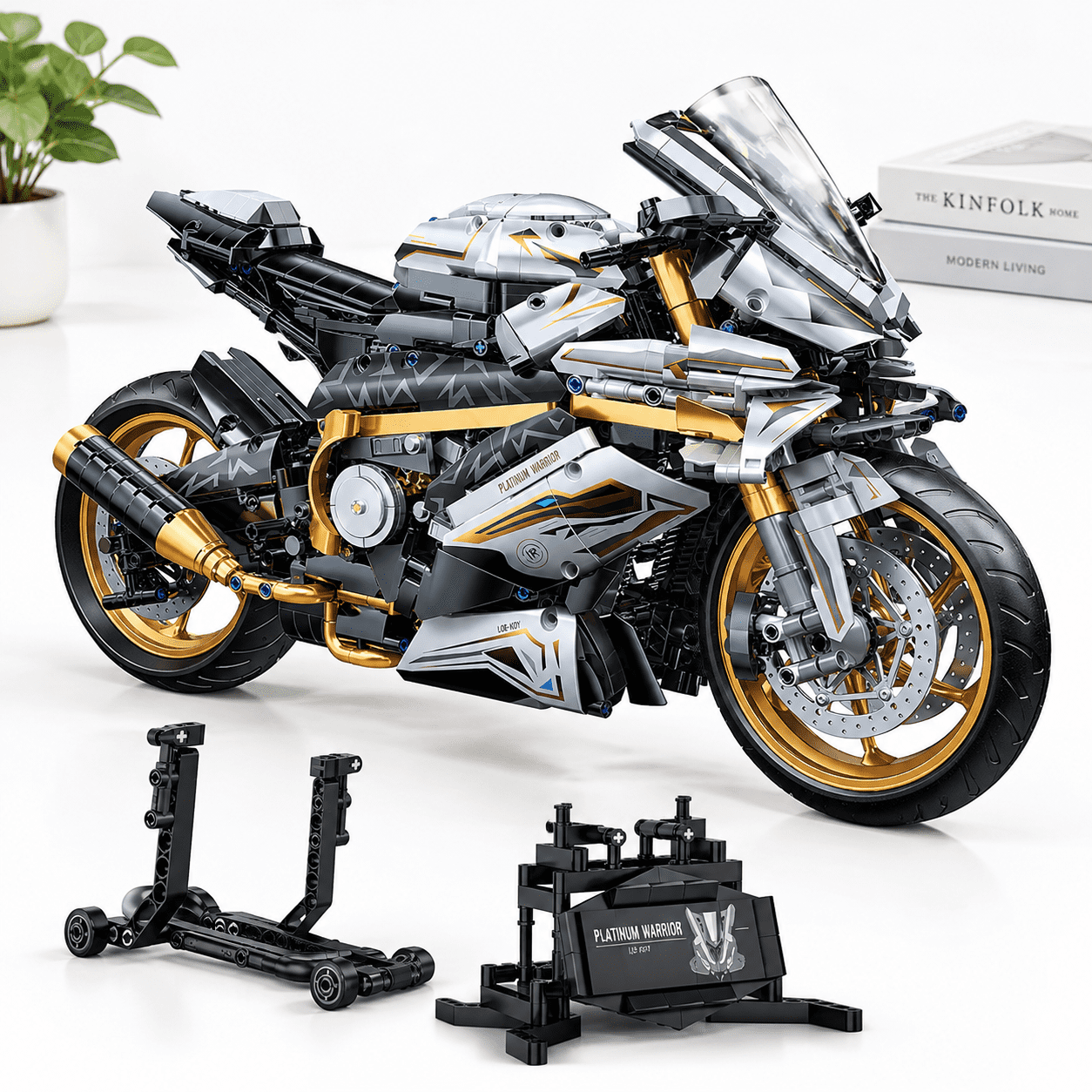 2078-Piece 1:5 Scale Large Superbike Interlocking Block Building Set ...