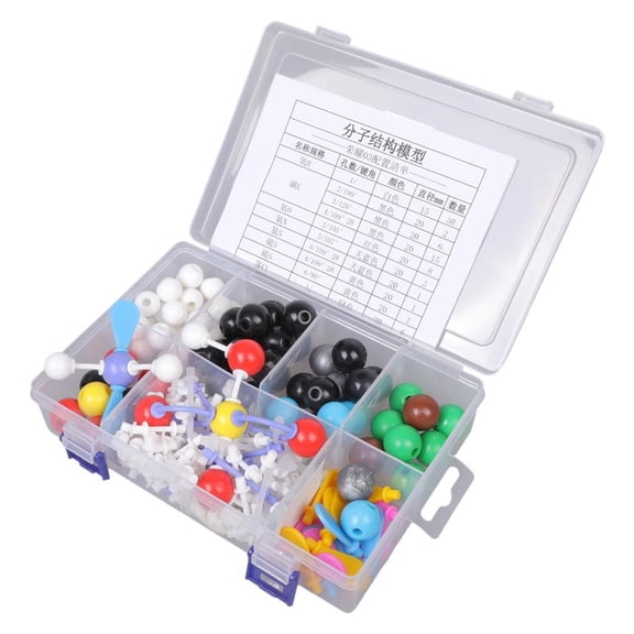207Pcs Chemistry Molecular Model Set for Biochemistry Study with 79 Atoms 18 Electron Clouds 110 Connectors for Students