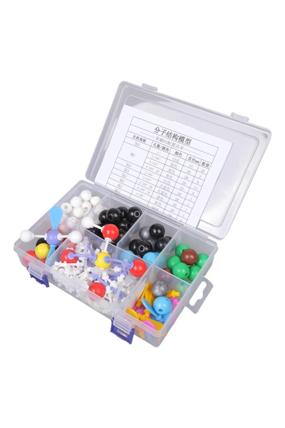 207Pcs Chemistry Molecular Model Set for Biochemistry Study with 79 Atoms 18 Electron Clouds 110 Connectors for Students