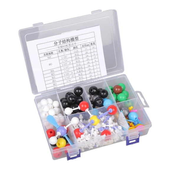 207Pcs Chemistry Molecular Model Set with 79 Atoms 110 Short and Long Bonds 18 Electron Clouds for Science Education