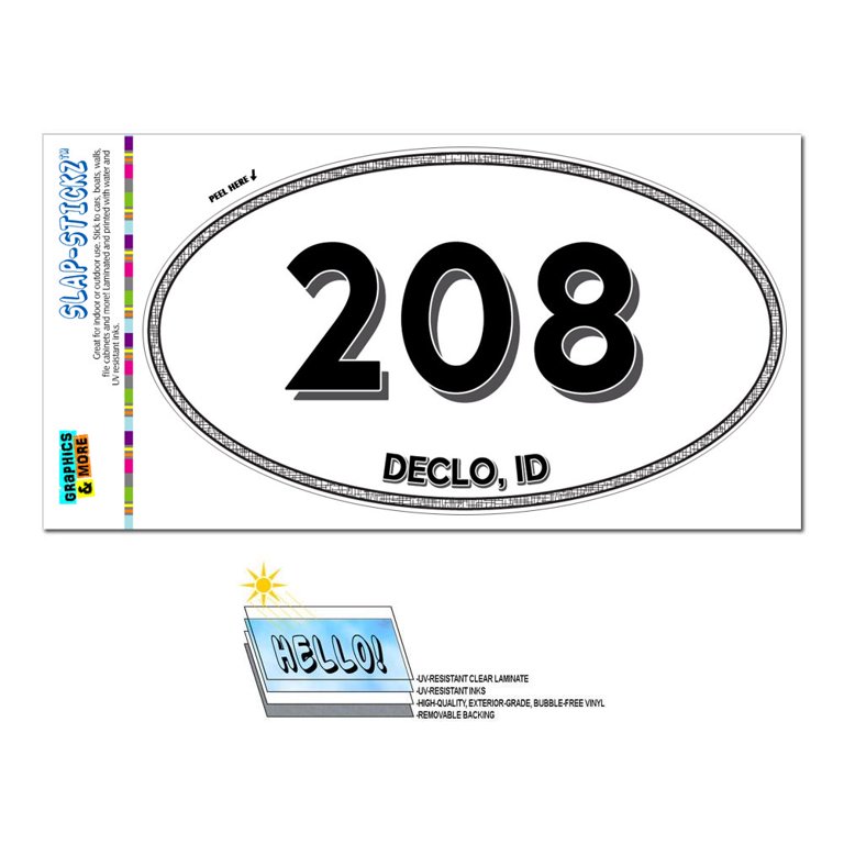 "Number 41" Oval Vinyl Sticker - 6x3.5 Inches, White, UV & Water Resistant, Made In USA