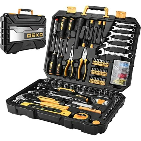 208 Piece Tool Set,General Household Hand Tool Kit, Auto Repair Tool Box with Plastic Toolbox Storage Case$$Tools & Hardware Other