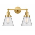 thumbnail image 1 of 208-SG-G64-LED-Innovations Lighting-Small Cone-7W 2 LED Bath Vanity in Industrial Style-16 Inches Wide by 10 Inches High   Satin Gold Finish with, 1 of 1