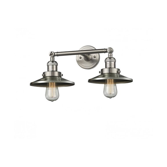 208-SN-M2-Innovations Lighting-Two Light Railroad Wall Sconce-18 Inches Wide by 8 Inches High