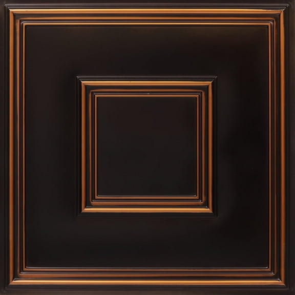 208 - Town Square 2 ft. x 2 ft. PVC Glue-up or Lay-in Ceiling Tile in Antique Copper (40 sq.ft / Pack) - 10 Pieces
