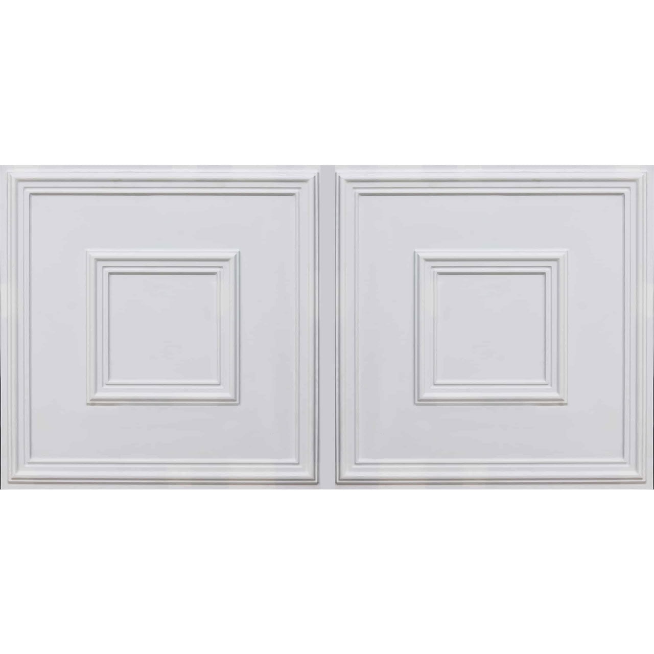 Town Square White Matte 2' x 4' PVC Faux Tin Ceiling Tile Pack