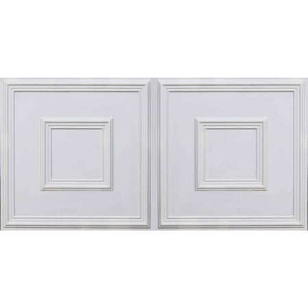 208-Town Square 2 ft. x 4 ft. PVC Glue-up or Lay-in Ceiling Tile in White Matte (200 Sq.ft / Pack) - 25 Pieces