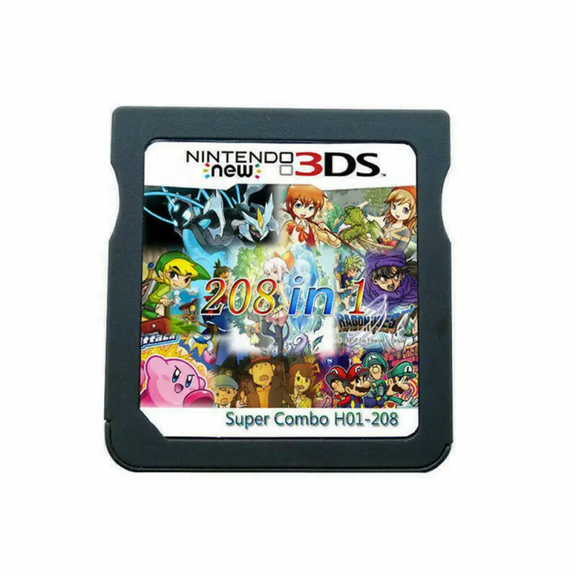 208-in-1 super combination NDS game cassette, including 208 games, a collection of American retro games.